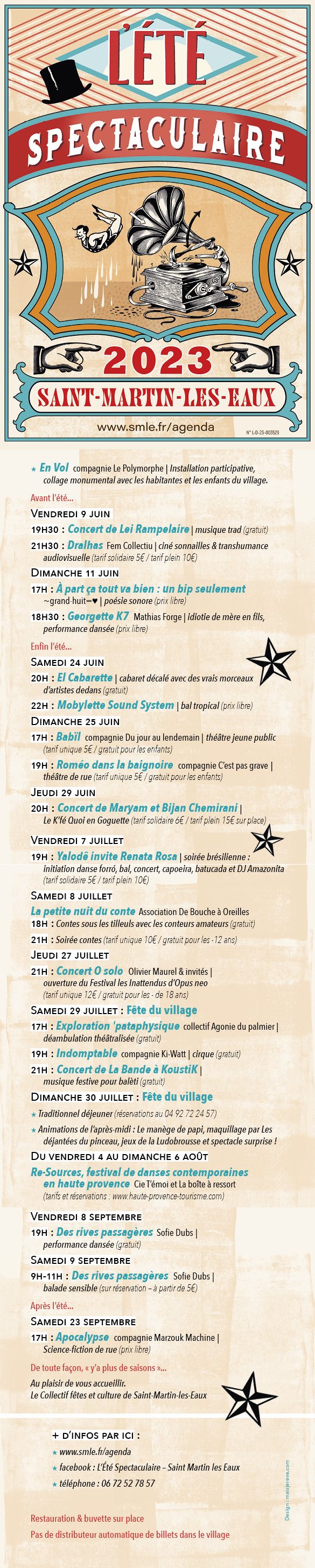 Programme Eté Spectaculaire 2023 jpg